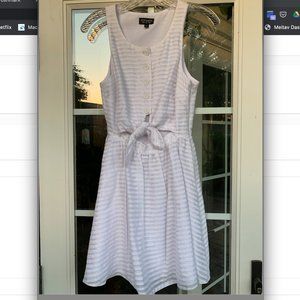 White summer dress with front cut-out